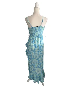 ANGIE. Blue Floral Cutout Maxi Dress Sz M NEW NWT thumbnail 6