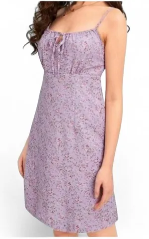 Brandy Melville Lilac Floral Mini Dress Fairycore Coquette Romantic Fits Sz S thumbnail 1