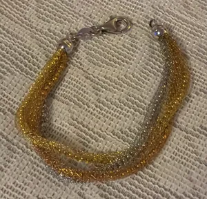 Elegant Gold and Silver Braided Bracelet thumbnail 1