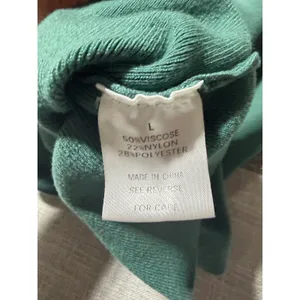 Wishlst Women Green Knit Cutout Short Sleeve T‎ Shirt Top Size L thumbnail 6