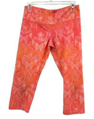 Alo Size Medium Leggings Pink Geometric Capri Cropped‎ Athletic Gym Running thumbnail 1