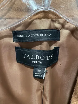 Talbots Italian Wool Longline Blazer Camel Brown Womens Petite Size 2P NWT thumbnail 4