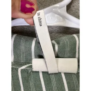 Cozy Earth Pajama Set Womens Large Green White Stripe Button Up Drawstring Pants thumbnail 9