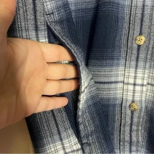 Abercrombie & Fitch Navy Plaid Flannel Women's Oversized Size XS thumbnail 4