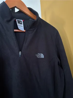 The North Face Women’s TKA 100 Quarter Zip Fleece Long Sleeve Top Black Large‎ thumbnail 2