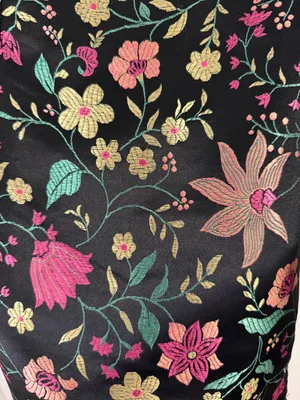 Lulus Black and Colorful Floral Jacquard Mini Dress thumbnail 4