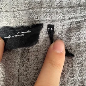 Out From Under Urban Outfitters Waffle Knit Button Front Tie Top Grey Small thumbnail 3