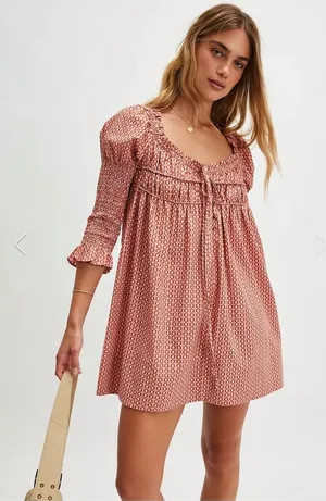 Free People Star Dip Mini Dress - Glass Roses Combo thumbnail 1