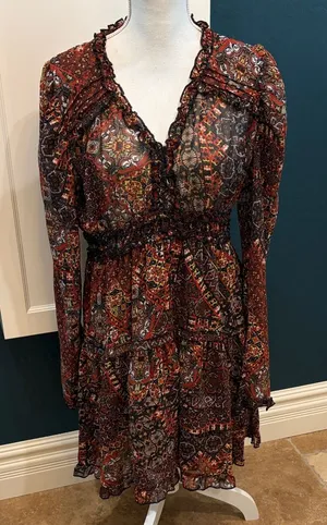 Miss Me tiered ruffle chiffon dress thumbnail 1