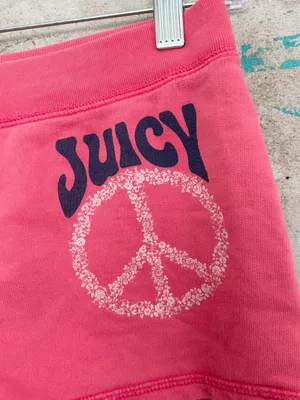 Y2K Vintage Juicy Couture Peace Sign Micro Shorts thumbnail 2