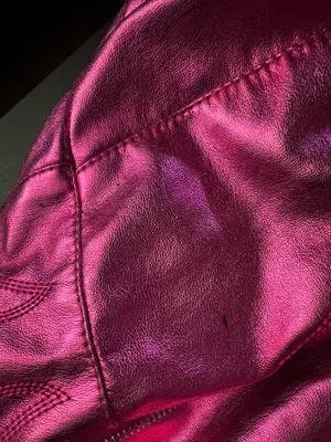 Akira Azalea Wang Pink Metallic Faux Leather Moto Jacket thumbnail 7