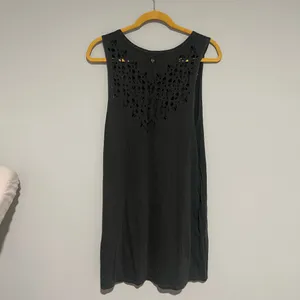 Billabong Dark Gray eyelet back mini dress tunic thumbnail 9