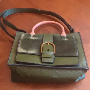 FossilWomen's Green Allie Leather Satchel Purse Handbag thumbnail 2