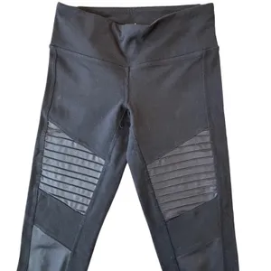 Alo Yoga Moto Panel Leggings Womens XS Black Ribbed Mesh High Performance Active thumbnail 4