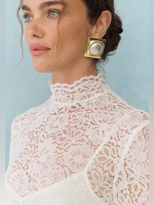 NWT Few Moda x Little White Looks Jen Dress size 8 white Lace bridal ivory thumbnail 2