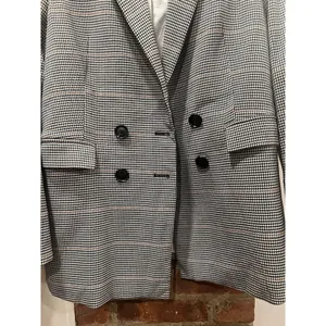 Mango Houndstooth Plaid Double Breasted Blazer Heritage Prep M thumbnail 5