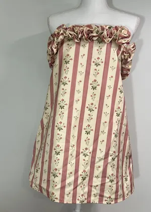 WeWoreWhat Cream and Pink strapless Floral Mini Dress size 0 NWT thumbnail 2