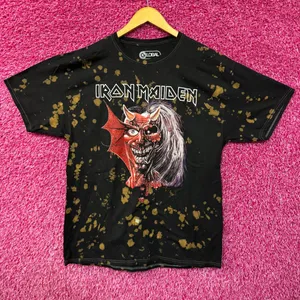 Iron Maiden Purgatory Heavy Metal Band Oversize Bleach Dye M thumbnail 1