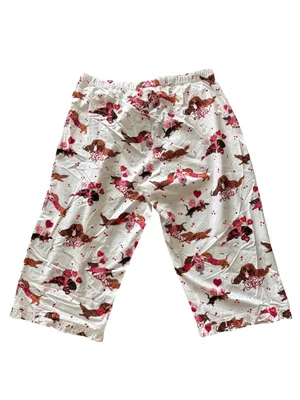 NWT Printfresh Ruffle Cropped Pants in Dachshund Date Size XL thumbnail 4