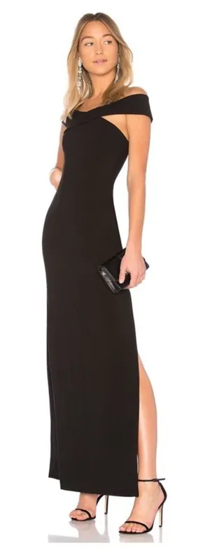 Likely Darrah Off Shoulder‎ Black Maxi Gown Womens Size 0 thumbnail 1