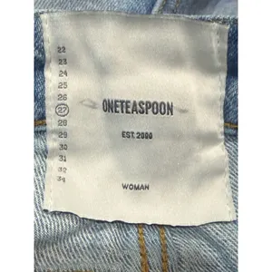 One Teaspoon Bandits Trucker Denim Distressed Raw Hem jorts Size 27 thumbnail 3