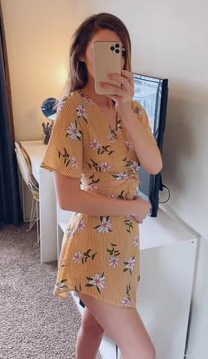 Large yellow Floral Dress thumbnail 2
