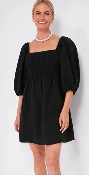 Tuckernuck Annie Smocked Dress Size XS in Black - C67-047 thumbnail 1