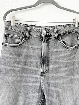 Zara Gray Wash Y2K Vintage Inspired High Rise Straight Leg Jeans thumbnail 3