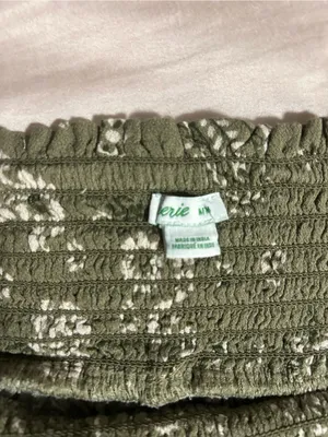 aerie Olive Green Paisley Bandana Ruffle Mini Skirt Size M thumbnail 2