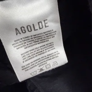 Agolde Riley Long Jeans Womens Size 25 Black Button Fly Denim 27" A9090-1288 thumbnail 8