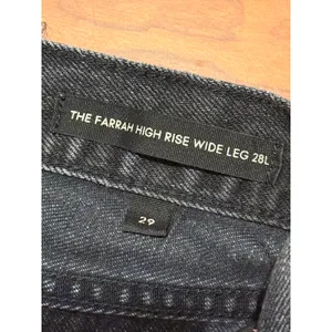 Denim Forum Farrah High Rise Wide Leg Jeans Washed Black 29 Raw Hem 26 Inseam thumbnail 4