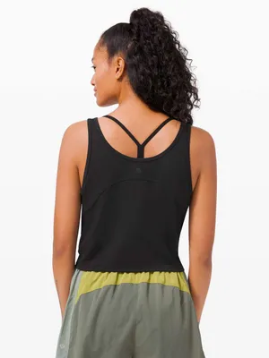 Lululemon Cropped Henley Tank Top Black activewear loungewear yoga Pilates gym thumbnail 2