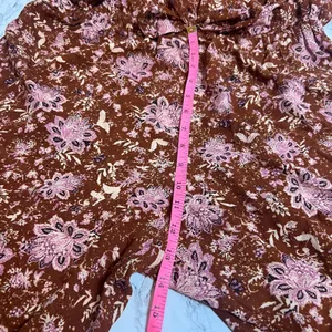NWOT Free people lux floral jumpsuit ruffle brown‎ pink Sz S thumbnail 10