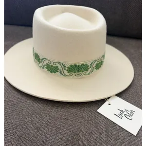 NWT Lack Of Color IVY BEVERLY Australian Wool Hat | Ivory & Green Large thumbnail 5