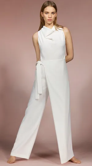 ZARA jumpsuit white romper kaftan thumbnail 5