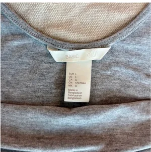 Heather Grey Basic Tee 3/4 Sleeve Bodysuit thumbnail 9