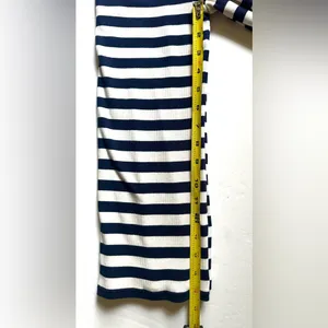 Ralph Lauren Zipper-Trim Top Navy and White Striped Long‎ Sleeve Top Sz Medium thumbnail 8