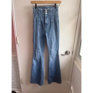 We The Free Free People Jayde Flare Jeans Size 25 Boho Retro High Rise layered thumbnail 2