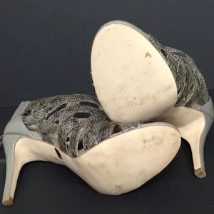 Calvin Klein Gray Python embossed heels thumbnail 5