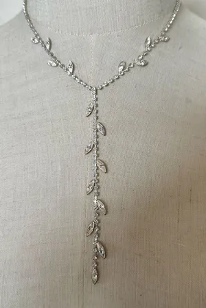 Rhinestone lariat vintage necklace thumbnail 1