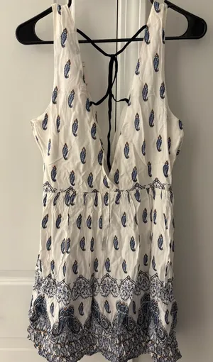 Paisley Print Dress White Size XL thumbnail 1