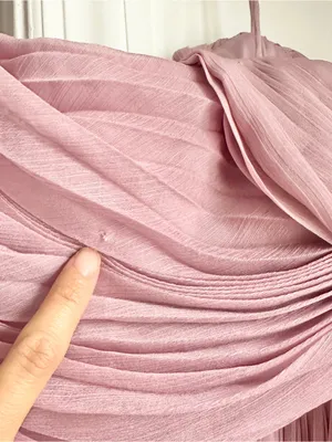AMUR Joelle Pleated Draped Asymmetrical Gown thumbnail 10