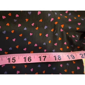 Banana Republic women top black/navy blue hearts See Through Sleeves Size Medium thumbnail 4