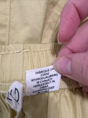 H/G Casual Light Cotton Cargo Utility Pants Lightweight Yellow/Mustard size S thumbnail 10
