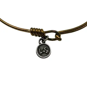 Luca +‎ Danni Bangle Bracelet Brass Green Faceted Glass Bead Stackable L+S USA thumbnail 6