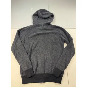 Carbon Women's Gray 100% Cotton‎ Knit Full Zip Hooded Sweater Small thumbnail 3