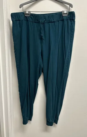 J. Jill Sleep Forest Green Drawstring Relaxed Jogger Lounge Pants ankle length thumbnail 1