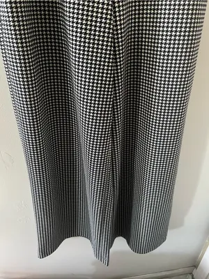 Express Black White Houndstooth Wide Leg Jumpsuit Small Preppy Business Casual thumbnail 3