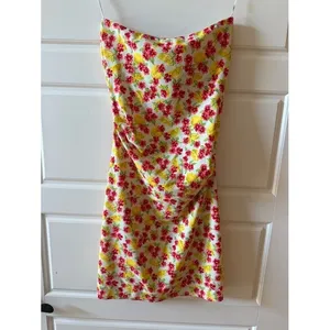 Amy Matto Floral Lemon‎ Print Mini Dress XS Euro Summer Coquette Y2K thumbnail 5