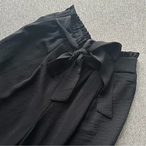 Women’s Casual Wide Leg Cinch Waist Trouser Pants Small thumbnail 9